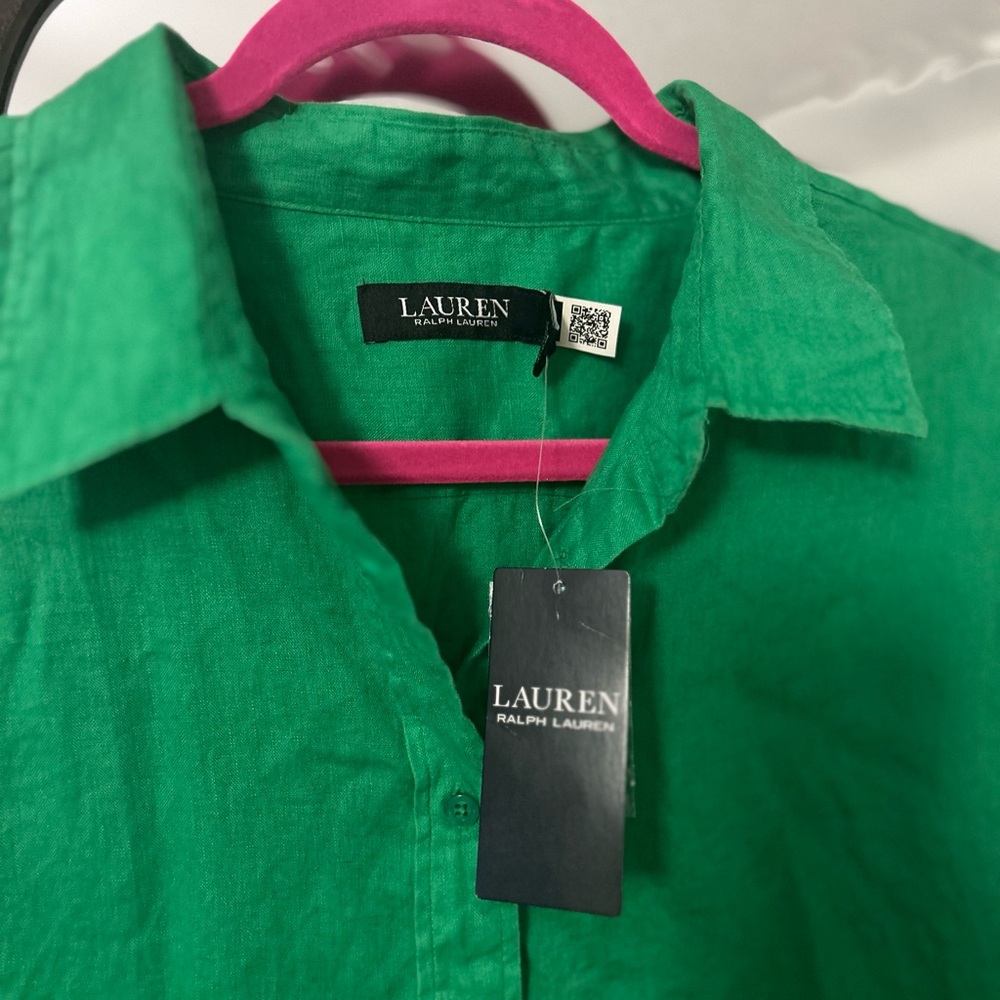Ralph Lauren 100% Linen Kelly Green Tunic